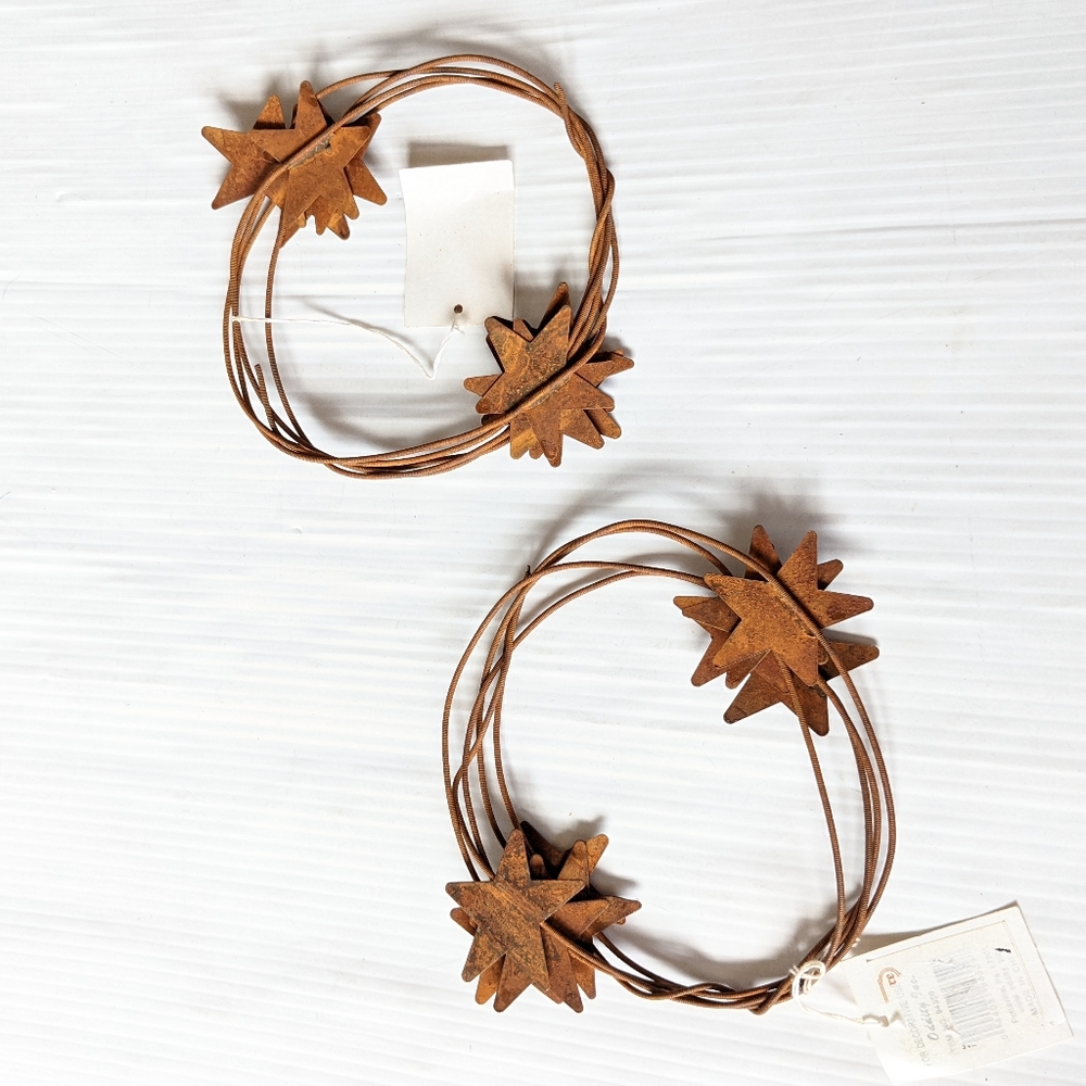 Rust Star 6 foot Garland Set of 2 country primitive